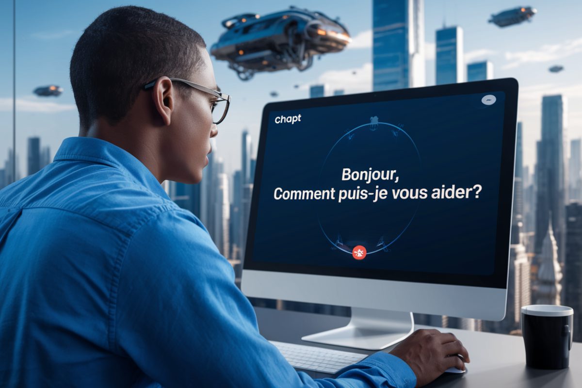Un Français utilisant ChatGPT pour s'informer, symbolisant l'usage de l'IA.